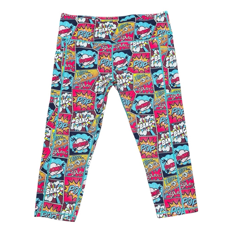 Constantly Varied Gear CVG Knockout Capri Leggings XXL Pop Art Comic Book Print